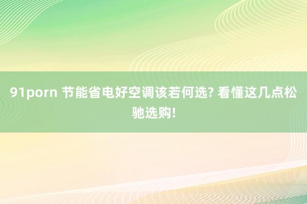 91porn 节能省电好空调该若何选? 看懂这几点松驰选购!