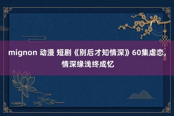 mignon 动漫 短剧《别后才知情深》60集虐恋， 情深缘浅终成忆